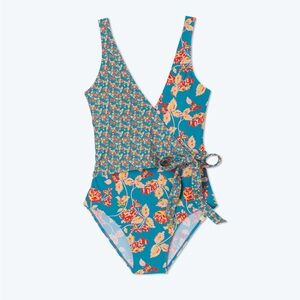 Summersalt The Perfect Wrap One Piece Terrace Floral Size 6